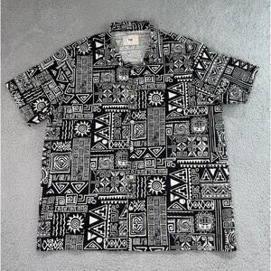 Folk Clothing Machu Short Sleeve Camp Aztec Southwestern Skater Shirt Sz XL